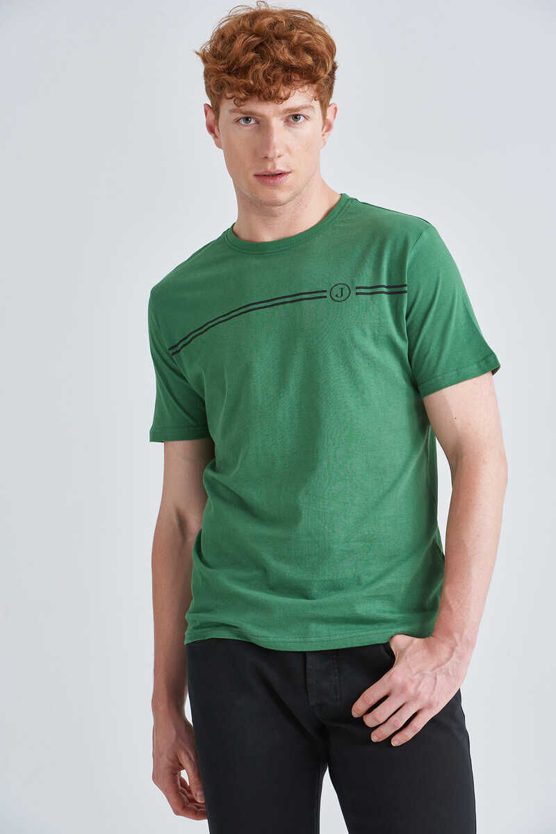 Jeckerson Erkek Bisiklet Yaka T-Shirt - 1