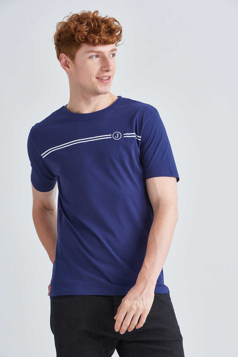 Jeckerson Erkek Bisiklet Yaka T-Shirt - 1