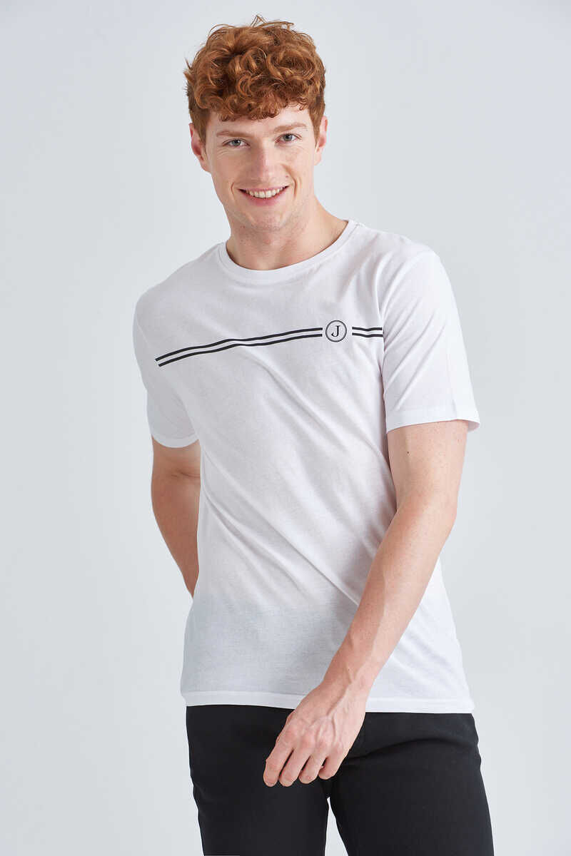 Jeckerson Erkek Bisiklet Yaka T-Shirt - 1