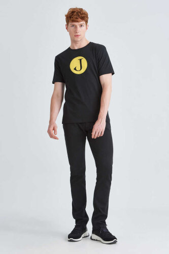 Jeckerson Erkek Logolu Bisiklet Yaka T-Shirt - 2