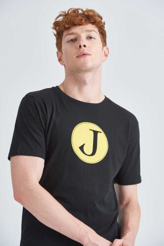 Jeckerson Erkek Logolu Bisiklet Yaka T-Shirt - 3