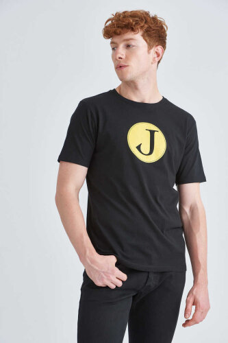 Jeckerson Erkek Logolu Bisiklet Yaka T-Shirt - 4