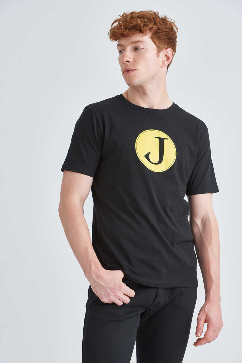 Jeckerson Erkek Logolu Bisiklet Yaka T-Shirt - 4