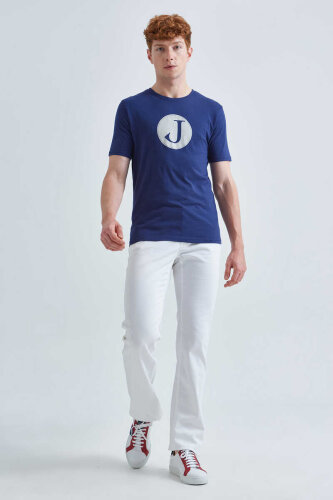 Jeckerson Erkek Logolu Bisiklet Yaka T-Shirt - 2