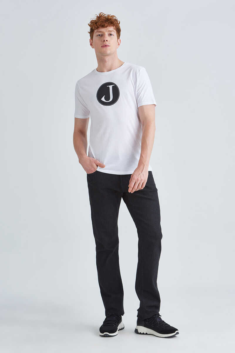 Jeckerson Erkek Logolu Bisiklet Yaka T-Shirt - 2