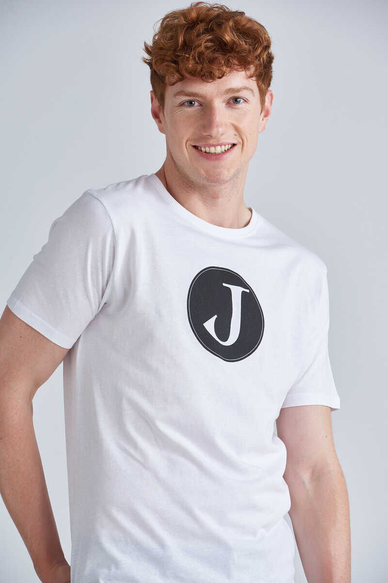 Jeckerson Erkek Logolu Bisiklet Yaka T-Shirt - 4