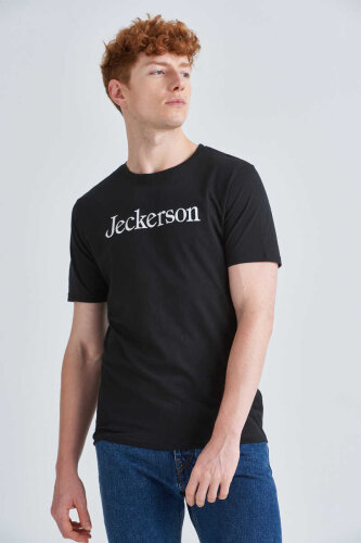 Jeckerson Erkek Yazılı Bisiklet Yaka T-Shirt - Jeckerson