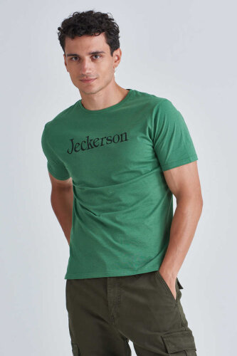 Jeckerson Erkek Yazılı Bisiklet Yaka T-Shirt - Jeckerson