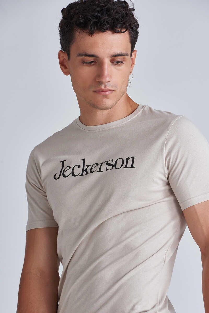 Jeckerson Erkek Yazılı Bisiklet Yaka T-Shirt - 3