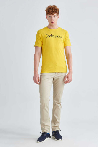 Jeckerson Erkek Yazılı Bisiklet Yaka T-Shirt - 2