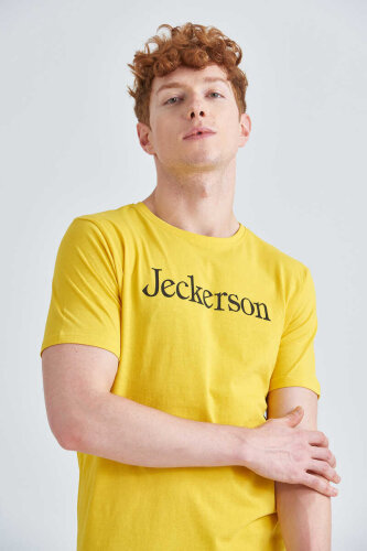 Jeckerson Erkek Yazılı Bisiklet Yaka T-Shirt - 3