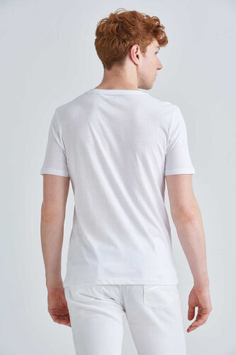 Jeckerson Logolu Bisiklet Yaka Erkek T-Shirt - 4