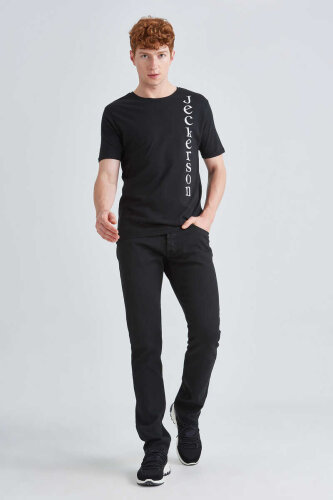 Jeckerson Logolu Bisiklet Yaka Erkek T-Shirt - 2