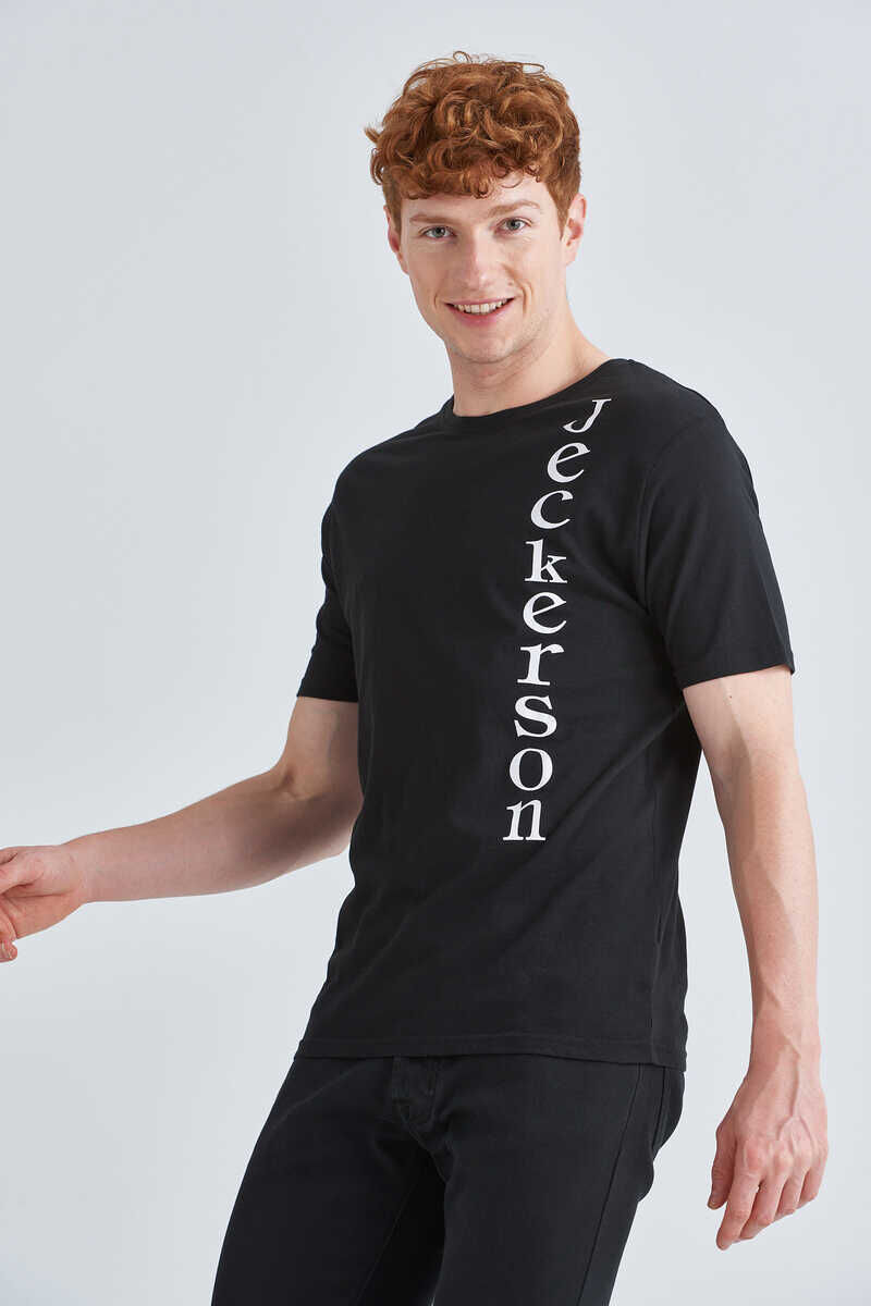 Jeckerson Logolu Bisiklet Yaka Erkek T-Shirt - 3