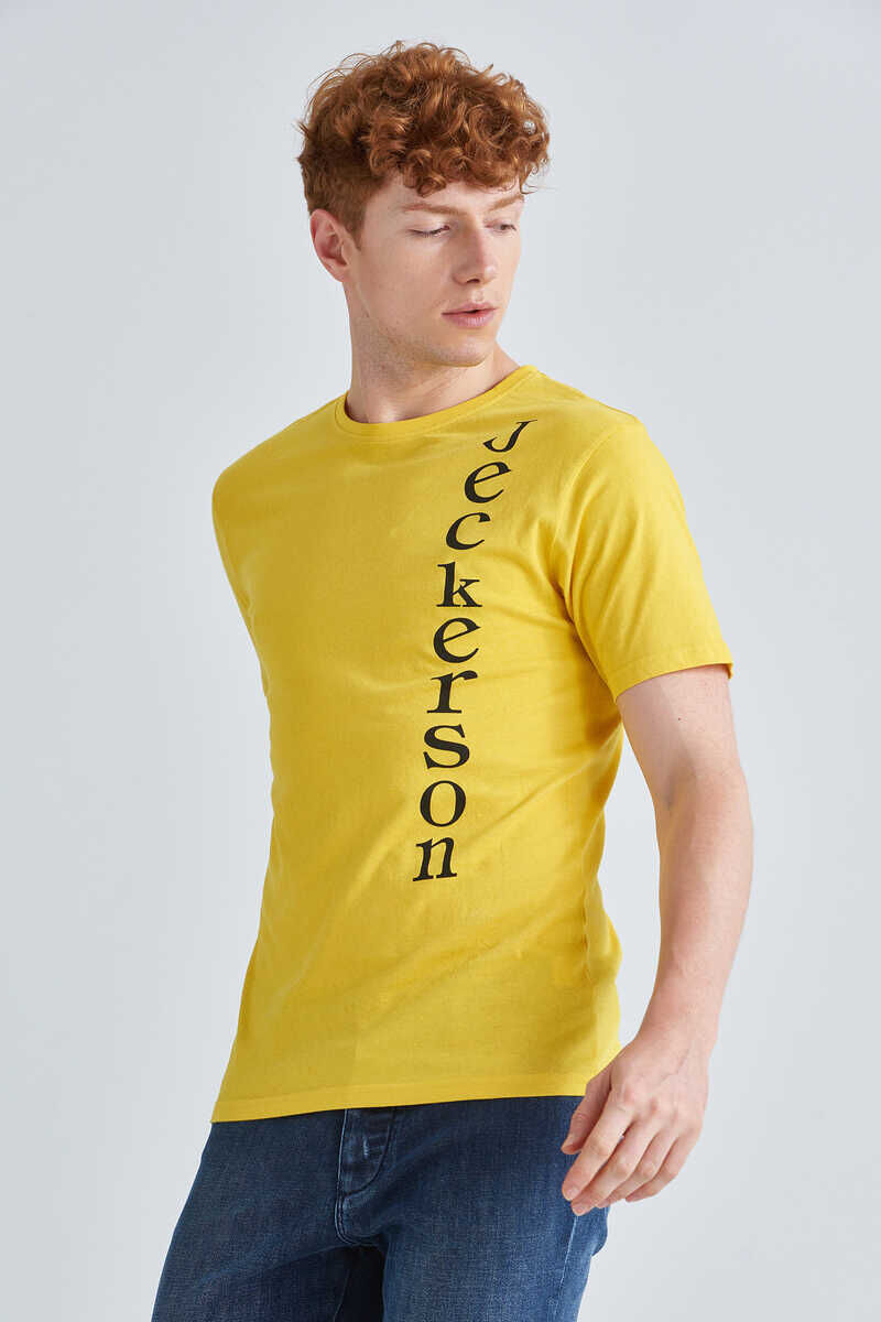 Jeckerson Logolu Bisiklet Yaka Erkek T-Shirt - 3