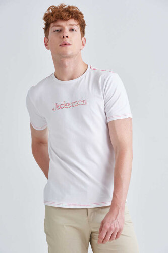 Jeckerson Yazılı Erkek Bisiklet Yaka T-Shirt - Jeckerson