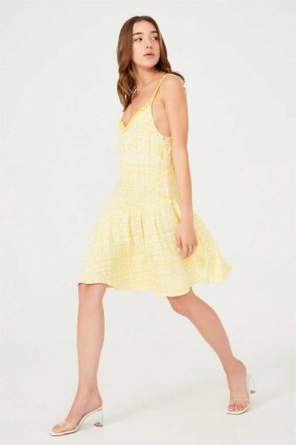 Kadın Askılı Mini Elbise - 3