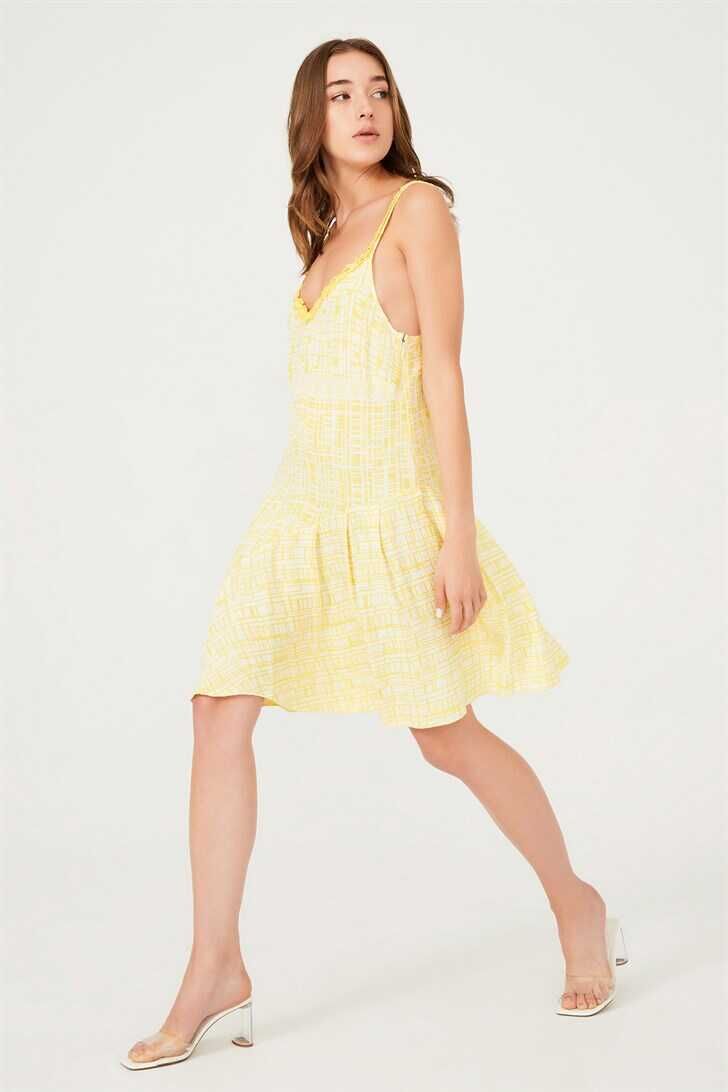 Kadın Askılı Mini Elbise - 3