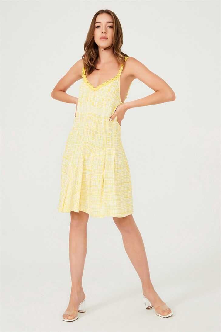 Kadın Askılı Mini Elbise - 5