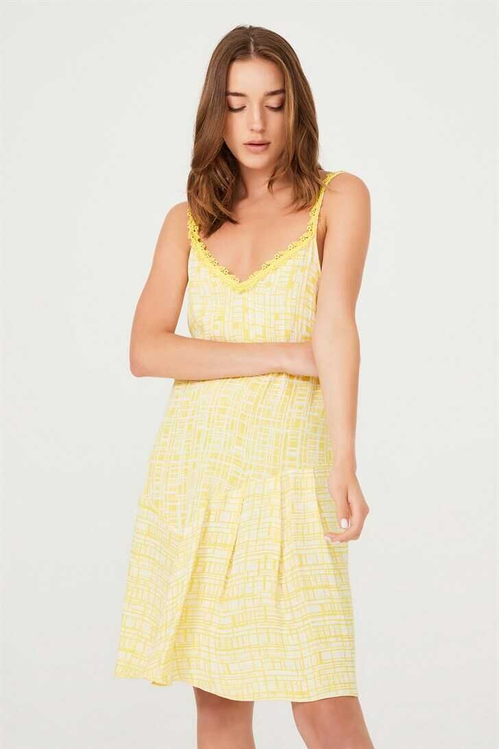 Kadın Askılı Mini Elbise - 8