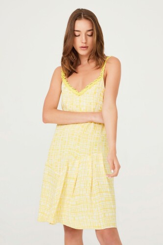 Kadın Askılı Mini Elbise - 9