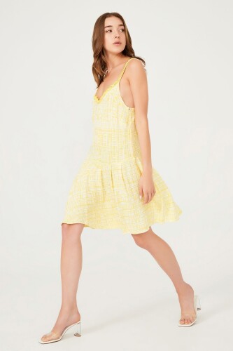 Kadın Askılı Mini Elbise - 10