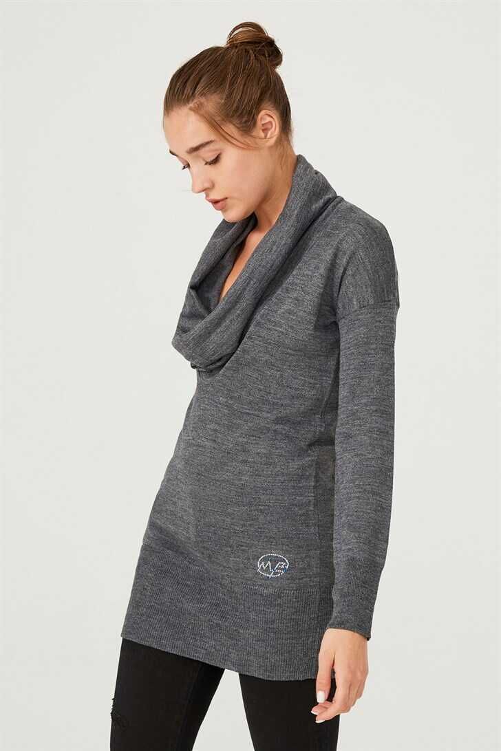 Kadın Balıkçı Yaka Uzun Kollu Triko Kazak - 3