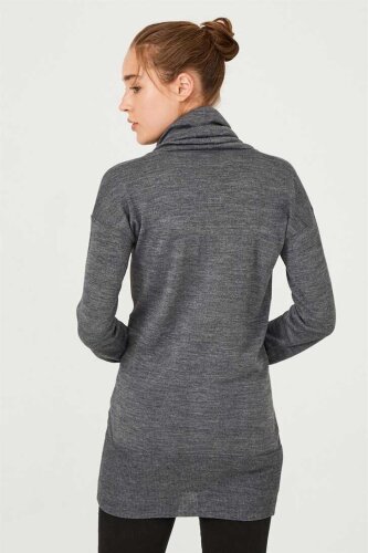 Kadın Balıkçı Yaka Uzun Kollu Triko Kazak - 7
