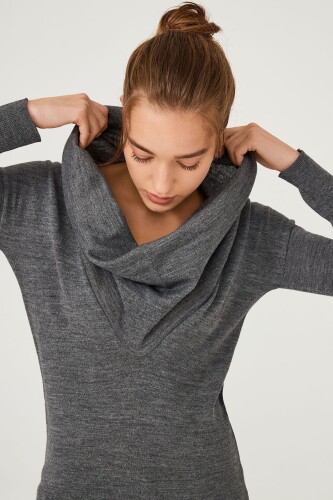 Kadın Balıkçı Yaka Uzun Kollu Triko Kazak - 11