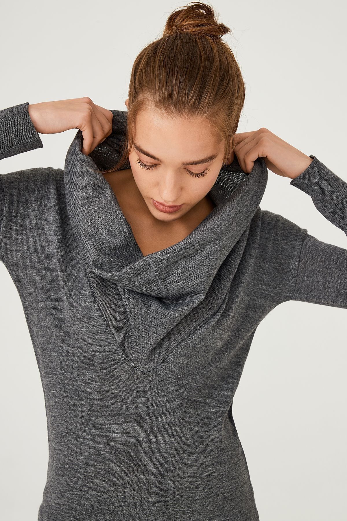 Kadın Balıkçı Yaka Uzun Kollu Triko Kazak - 11