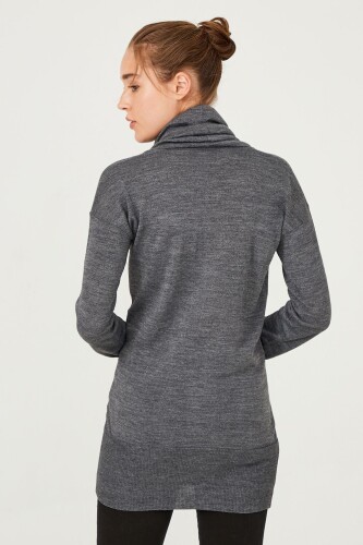Kadın Balıkçı Yaka Uzun Kollu Triko Kazak - 12