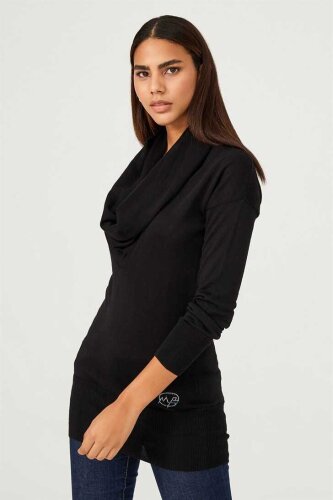 Kadın Balıkçı Yaka Uzun Kollu Triko Kazak - 2