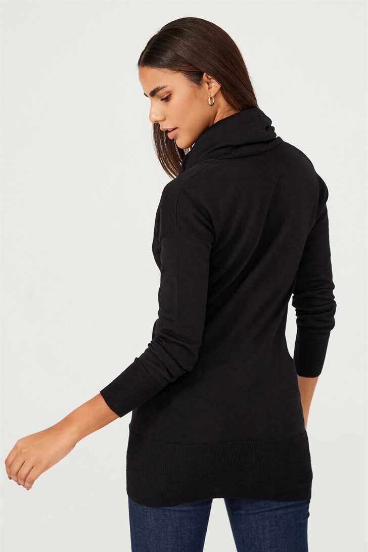 Kadın Balıkçı Yaka Uzun Kollu Triko Kazak - 6