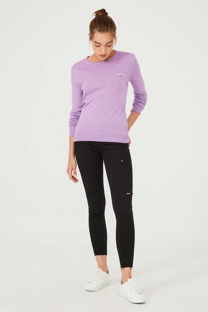 Kadın Bisiklet Yaka Kazak - 4