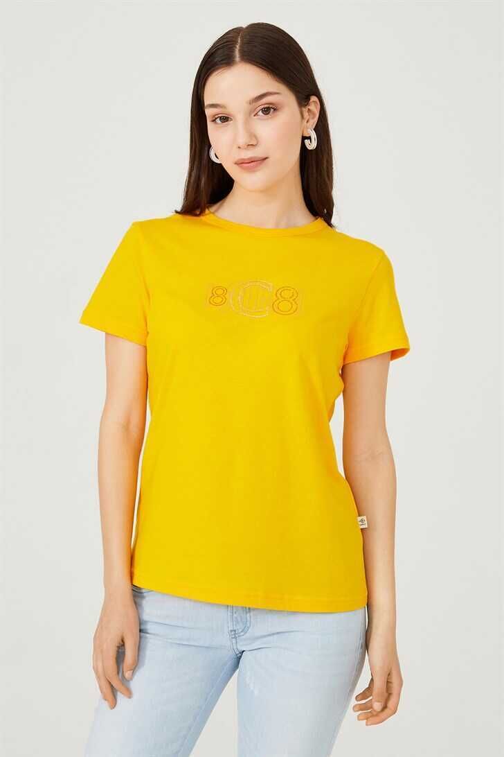 Kadın Bisiklet Yaka T-Shirt - 1