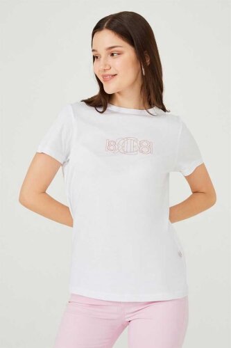 Kadın Bisiklet Yaka T-Shirt - Cerruti 1881