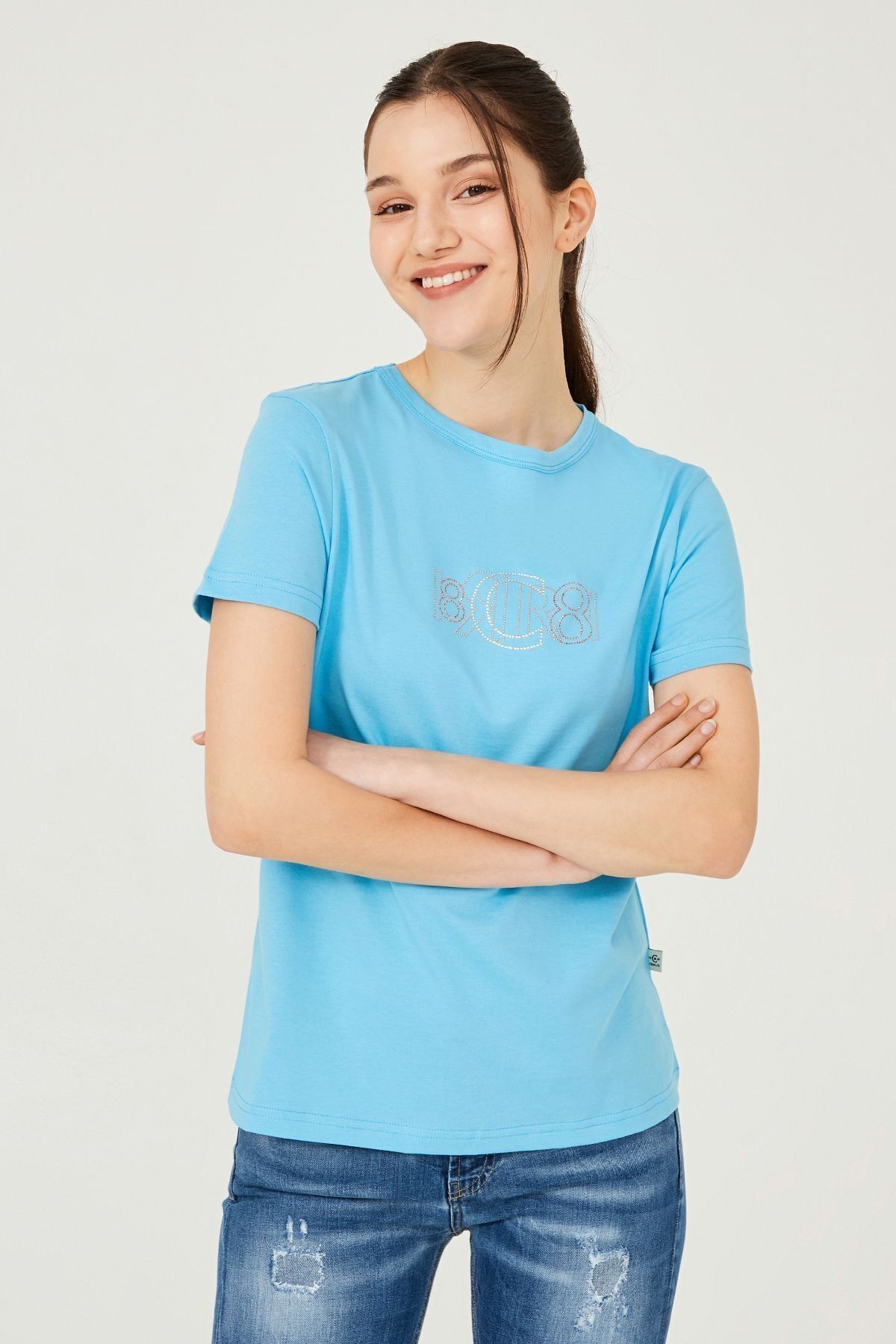 Kadın Bisiklet Yaka T-Shirt - 12