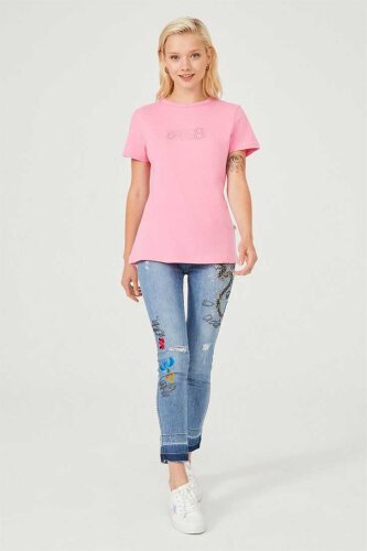 Kadın Bisiklet Yaka T-Shirt - 4