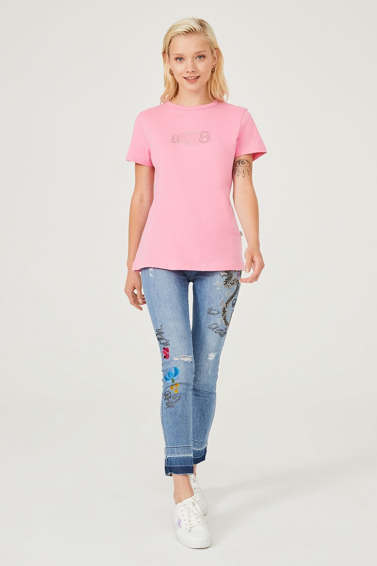 Kadın Bisiklet Yaka T-Shirt - 10