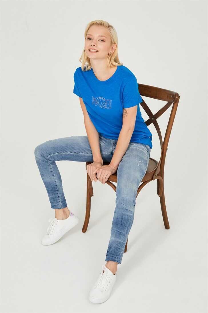 Kadın Bisiklet Yaka T-Shirt - 2