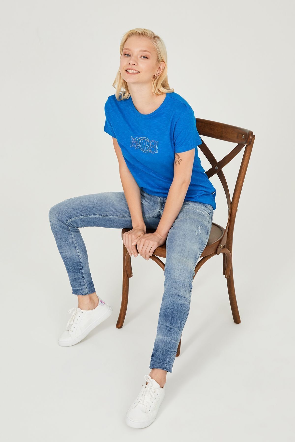 Kadın Bisiklet Yaka T-Shirt - 10