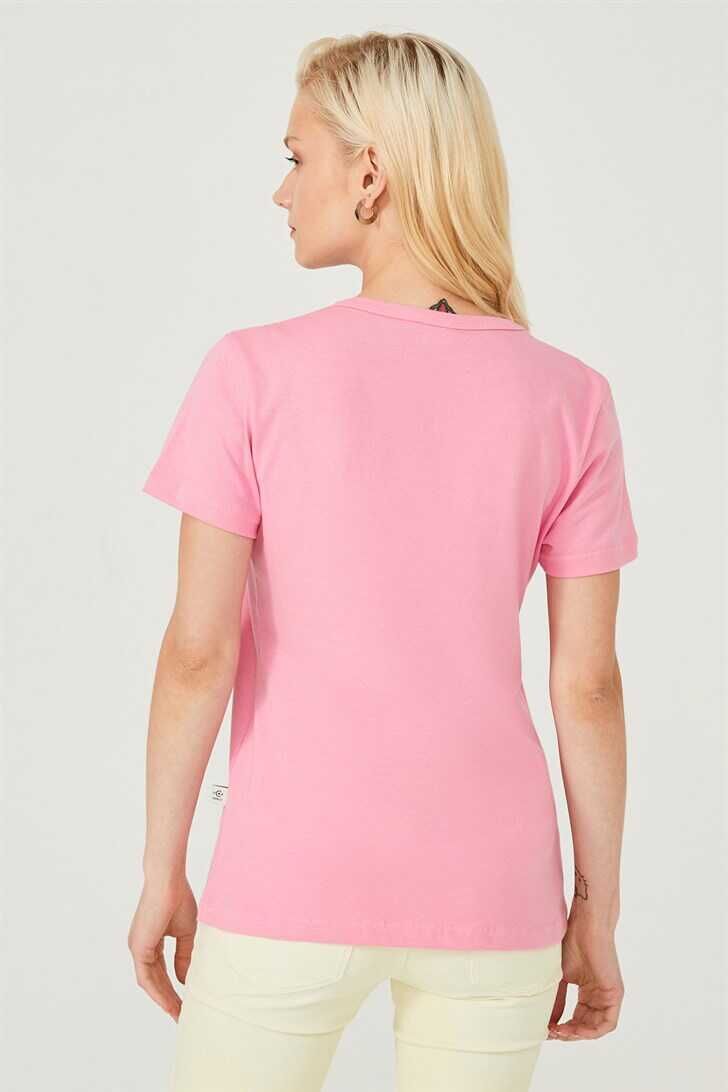 Kadın Bisklet Yaka T-Shirt - 6