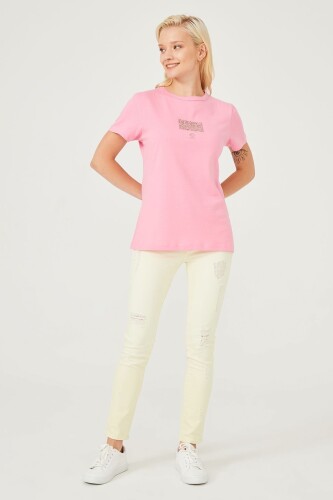 Kadın Bisklet Yaka T-Shirt - 11