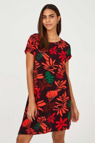 Kadın Çiçekli Mini Elbise - Frankie Morello