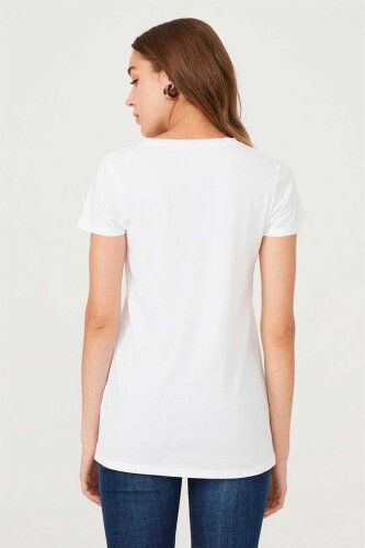 Kadın Çiçekli T-Shirt - 6