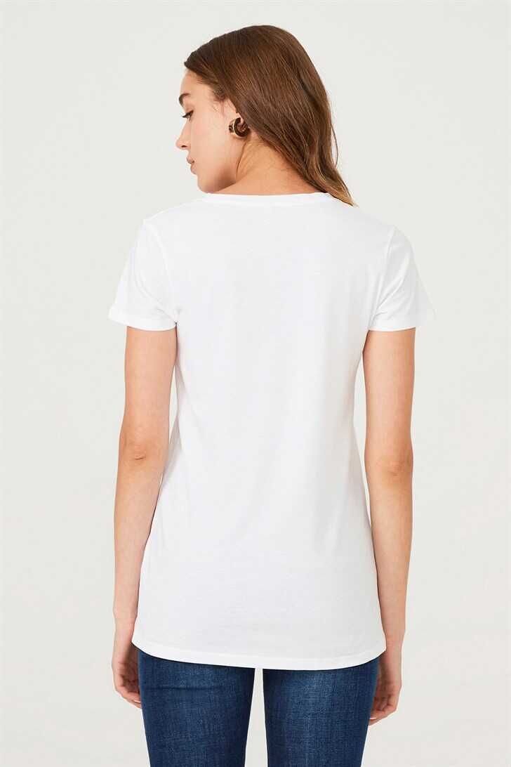 Kadın Çiçekli T-Shirt - 6