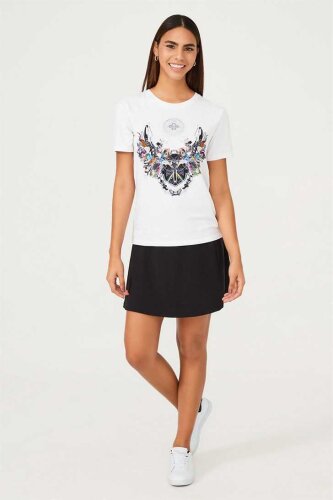 Kadın Etnik Desenli T-Shirt - 3