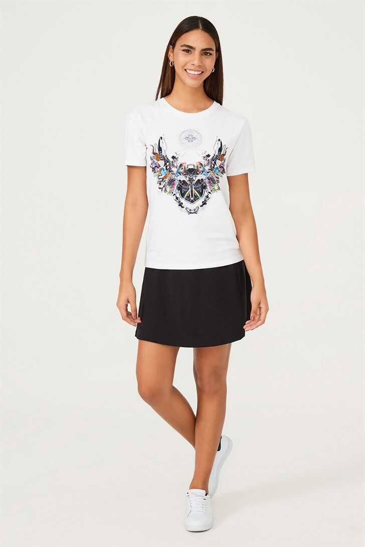 Kadın Etnik Desenli T-Shirt - 3