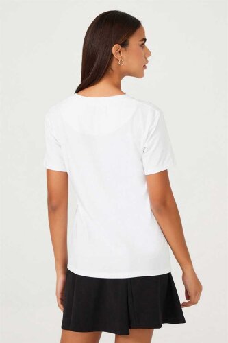 Kadın Etnik Desenli T-Shirt - 7