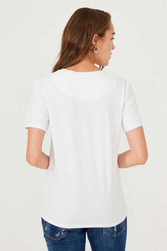 Kadın Etnik Desenli T-Shirt - 14